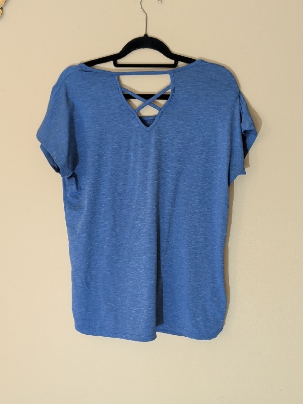 Tuff Athletics Blue Short-Sleeve Crisscross Back Tee - Picture 5 of 9